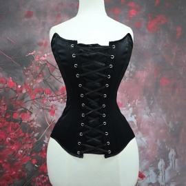 Black Overbust Corset | Lace Up Corset for Women